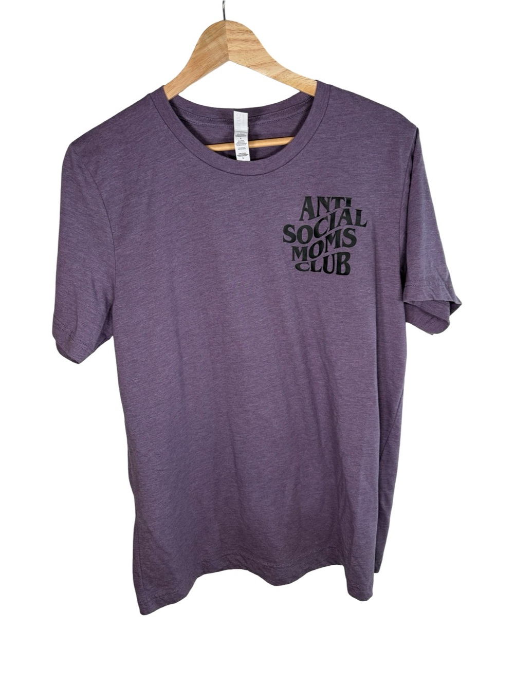 Anti social moms club Purple Graphic short sleeve woman’s tee